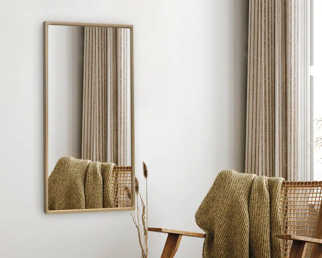 Spejl slim egetræ 40x80 cm 