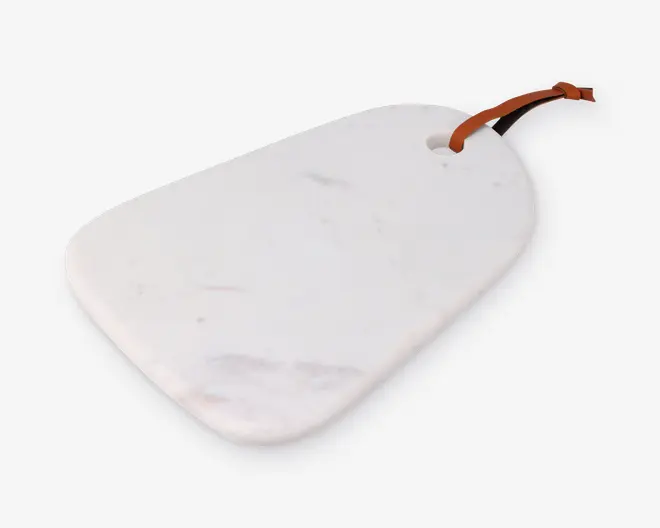 Bræt marmor hvid m. rem 30 cm