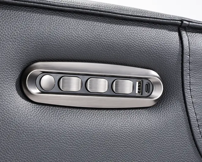 Drejestol m/indbygget fodskammel sort læder