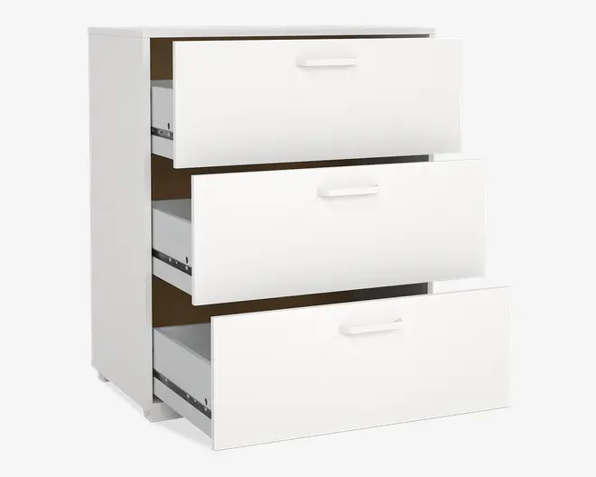 Kommode Sofia hvid med 3 skuffer 