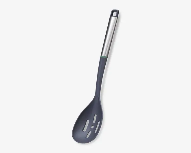 Serveringsske m. huller sort L.34 cm