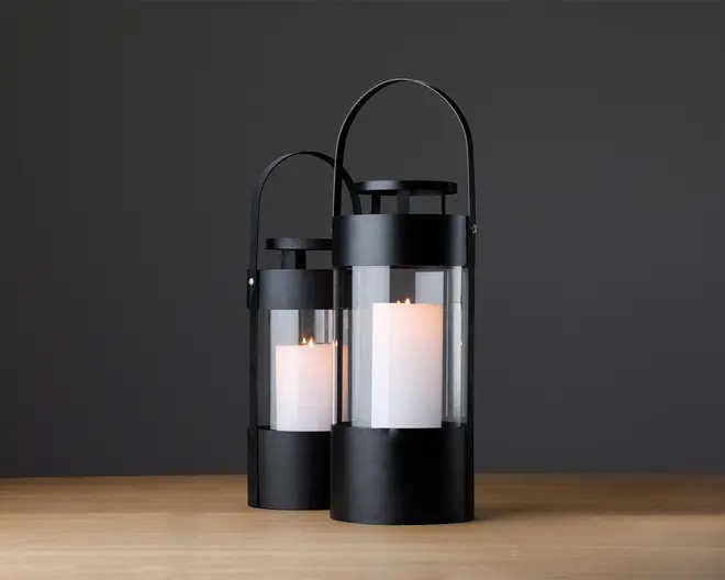 Lanterne Cylinder Sort H.32 cm