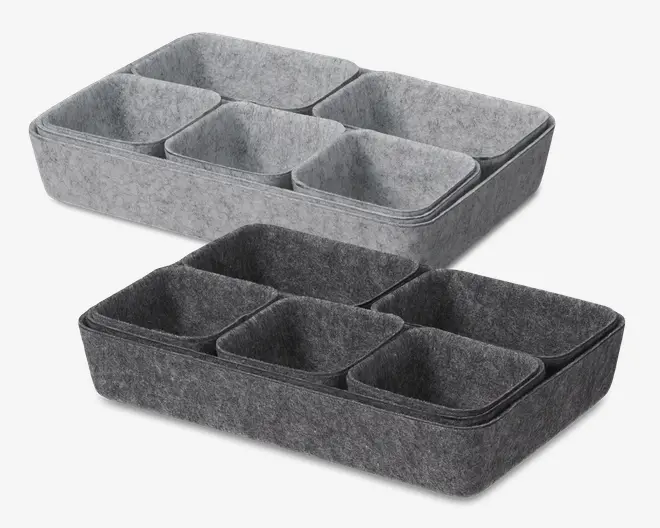 Skuffeindsats filt assorteret 7 stk.