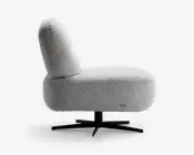 Drejestol med gråt møbelstof