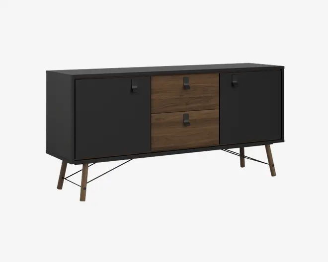 Skænk Ry B. 150 cm sort/valnød