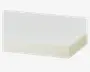 Et rektangulært stykke hvidt skum med rene, skarpe kanter og en glat overflade. Skummet ser tæt og ensartet ud i strukturen, velegnet til polstring eller støtteformål.