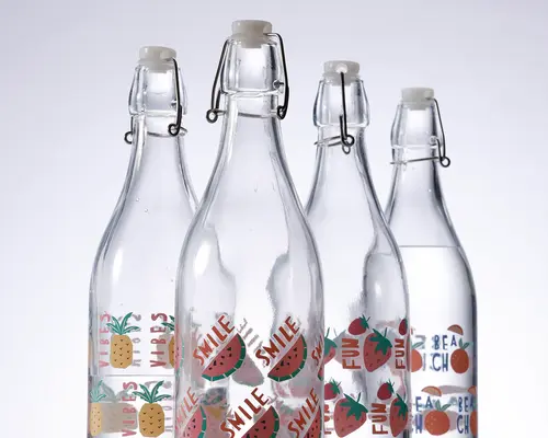 Patentflaske m.låg glas 1L