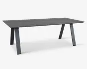 Havebord grå nonwood/sort stel