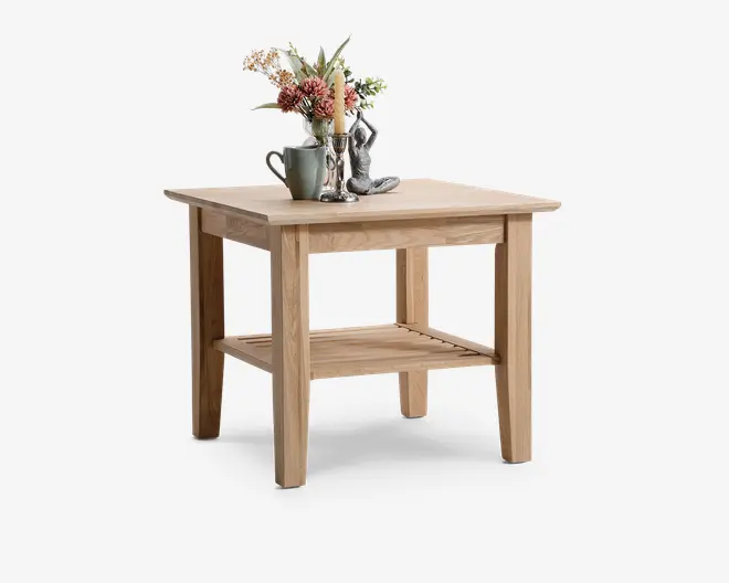 Hjørnebord massiv eg 60x60 cm