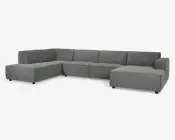 Sofa U-shape Venstrevendt Grå