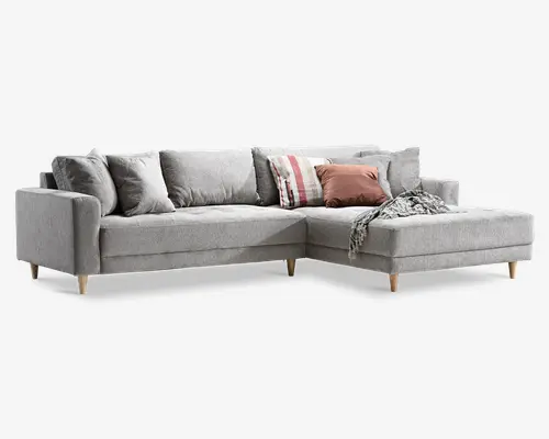 Sofa med XL chaiselong beige