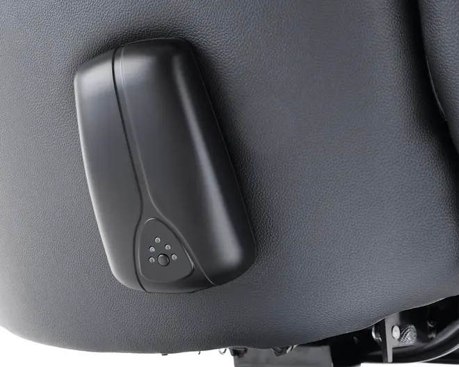 Drejestol m/indbygget fodskammel grå stof