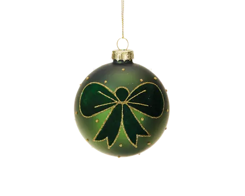 Ornament velour/glas m. sløjfe ass