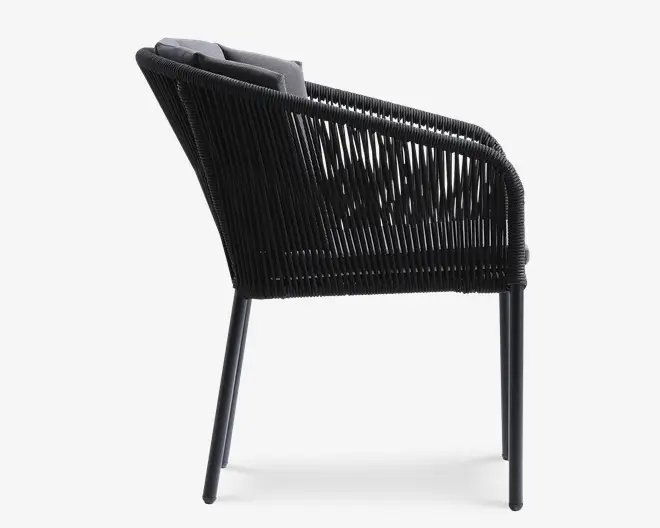 Havestol sort reb inkl. hynde