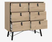 Kommode Ry m. 6 skuffer eg