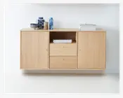 Reol Mistral 3 sekt. m/2 døre og 2 Skuffer Eg