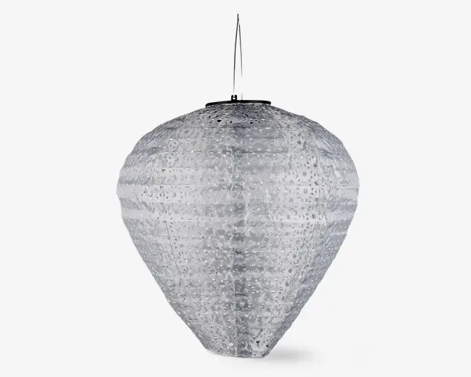 Solar rispapirlampe grå Ø.33 cm