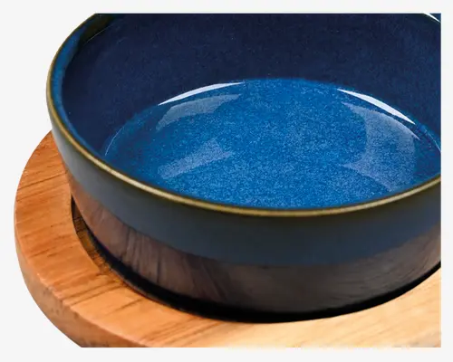 Skål med coaster blå H.4 x Ø.8,5 cm