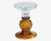 Lysestage Klar/Amber H.13 cm 