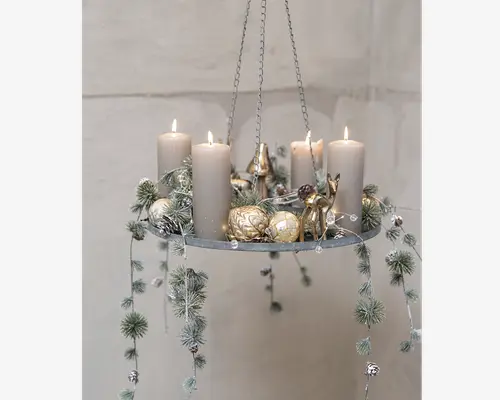 Adventsstage til ophæng zink Ø.45 cm