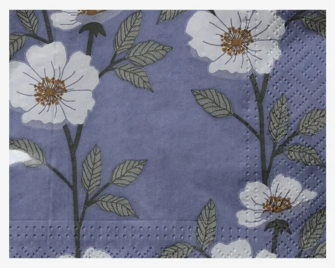 Servietter blå blomster 33x33 cm 