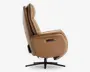 Drejestol m/indbygget fodskammel cognac læder