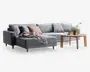 Sofa med XL chaiselong grå