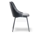 Spisebordstol i sort kunstlæder