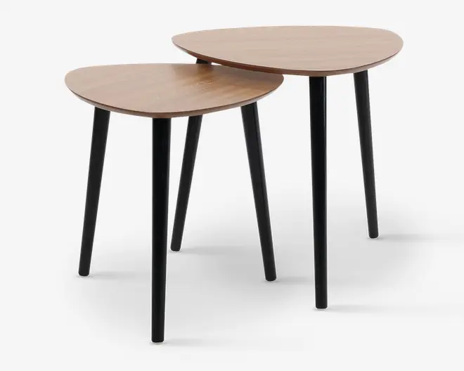 Indskudsborde x 2 Træ/Sort