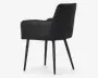Spisebordsstol med armlæn i sort kunstlæder