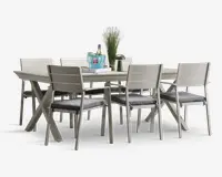 Havestol creme aluminium m/hynde