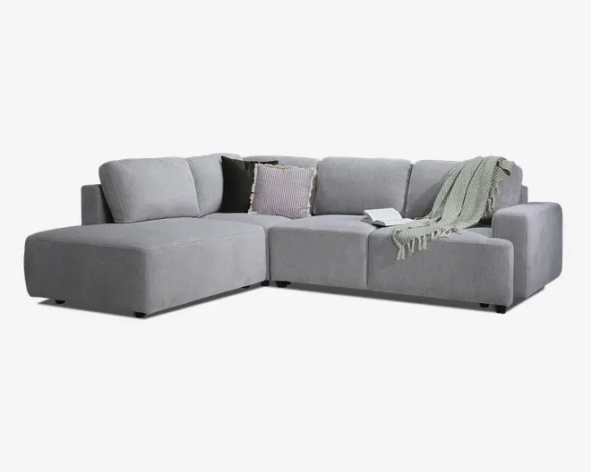 Sovesofa open end venstre grå/beige