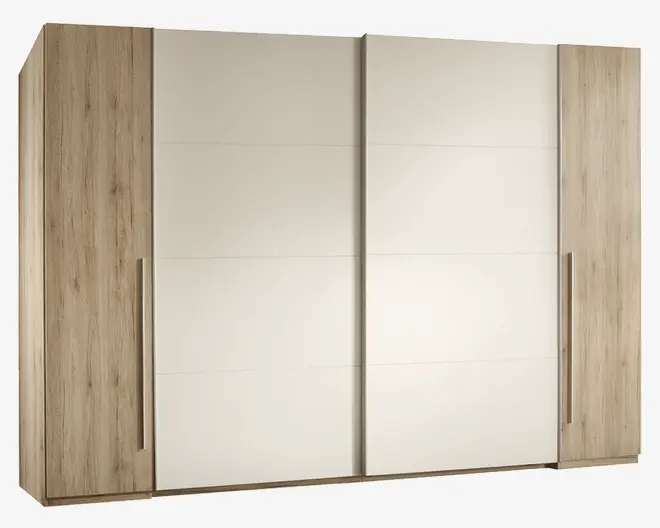 Garderobeskab m. 2 låger og 2 Skydelåger