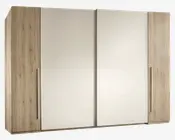 Garderobeskab m. 2 låger og 2 Skydelåger