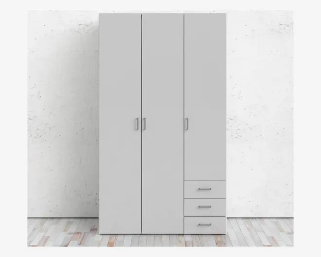 Garderobeskab Space m. 3 Låger og 3 Skuffer