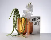 Lyngby vase glas amber H.20 cm